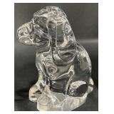 Vintage Orrefors Crystal Sitting Dog Figurine