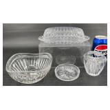 Glass Votive Holder, Bowls, Butter Dish Set +