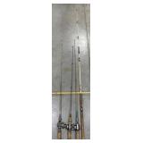4 Assorted Fishing Rods, Reels