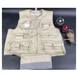 Academy Broadway Fishing Vest Sz M & Fishing Reels