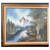 Original Church Landscape Painting Signed