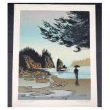 Walton Butts Rocky Shore Art Print Signed