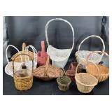 Vintage Wicker Baskets w Handles Collection