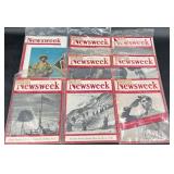 8 Vntg Newsweek Magazines  WWII 1940-1941 & 1953