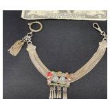 Vintage Multi-Strand Floral Watch Fob Chain