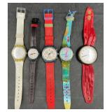 5 Swatch Watches w Various Bands