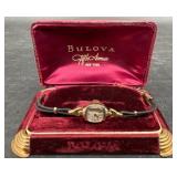 Vntg Ladies Bulova Fifth Avenue 10KT GF Watch, Box