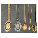 4 Cameo Pendants Necklaces w Extra Cameo Pendant