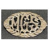 Sterling Silver Franco MGS Monogram Brooch Pin