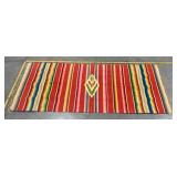 Colorful Striped Woven Rug Geometric Design 55×24