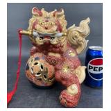 Vntg Japanese Kutani Ware Shishi Foo Dog Figurine