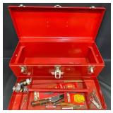 Vintage Craftsman Red Toolbox w Assorted Tools