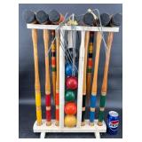 Vintage Sportcrest Croquet Set w Balls & Mallets+