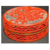 Red Cinnabar Chinese Carved Lacquered Box