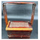 Antique Asian Wooden Storage Basket