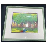 Hand-Painted Cartoon Smurf Scene Animation Cel