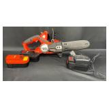 Black & Decker Cordless Chainsaw w Batteries +