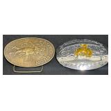 2 Belt Buckles Lola Montez SF Fire Brigade, Rodeo