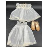 Vntg Castro & Co. Infant Christening Dress, Shoes