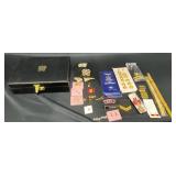 Military Insignia Accessory Box w Key, Memorabilia