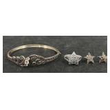 Sterling Silver Bracelet, Ring & Earrings Set