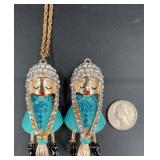 Betsey Johnson Pigtails Girl Necklace & Pendant