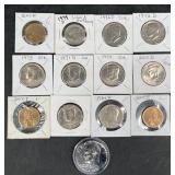 Kennedy Half Dollars & Susan B, Ike, Sacajawea