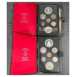 1976 & 1977 Canada Proof Coin Sets w Cases