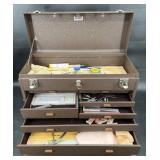 Kennedy Machinist Toolbox w Key & Various Contents