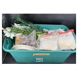 33 Gal Tub Wedding Decor & Faux Florals, Veils +