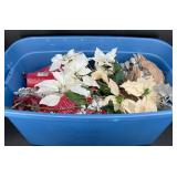 30 Gal Tub of Christmas Holiday Faux Flowers +