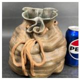 Studio Art Pottery Gunny Sack Drawstring Bag Vase