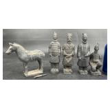 4 Xian China Terracotta Warrior Figurines & Horse