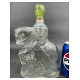 Rare Vintage Glass Decanter w Knight Design