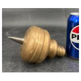 Vintage Heavy 7# Brass Plumb Bob w Steel Tip