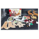 Holiday Christmas Decor Santa, Reindeer Figurines+