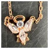 Swarovski Rose Gold Angel Necklace & Earrings Set
