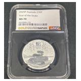 2025P Australia Year of Snake .999 1/2 Silver Coin