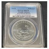 2018 South Africa Krugerrand Graded Silver Coin