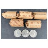 5 Rolls Kennedy Half Dollar Coins, Over 50 Yrs Old
