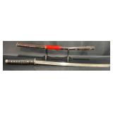 Decorative Samurai Sword w Sheath & Display Stand