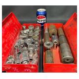 1/2" Drive Socket Set in Red Metal Cases