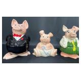 3 Wade Piggy Banks 1980 ï¿½ Sir Nathaniel Tuxedo+