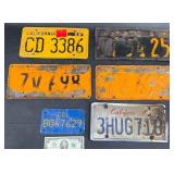 6 Vintage California License Plates