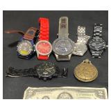 Vntg Andre Rivalle Hunter Pocket Watch & Watches