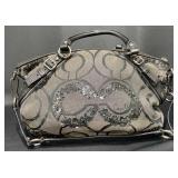 Coach Black Handbag Purse w Sequin Details
