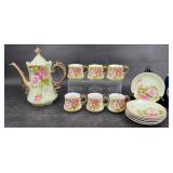 Vntg Hand Painted Lefton Heritage Rose Tea Set