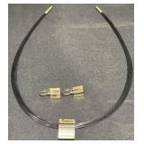 Tom McGurrin Sterling & 22K Necklace & Earrings