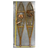 Vintage Walter F. Tubbs Snowshoes, Leather Binding
