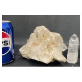 Beautiful Quartz Crystal Cluster & Crystal Point